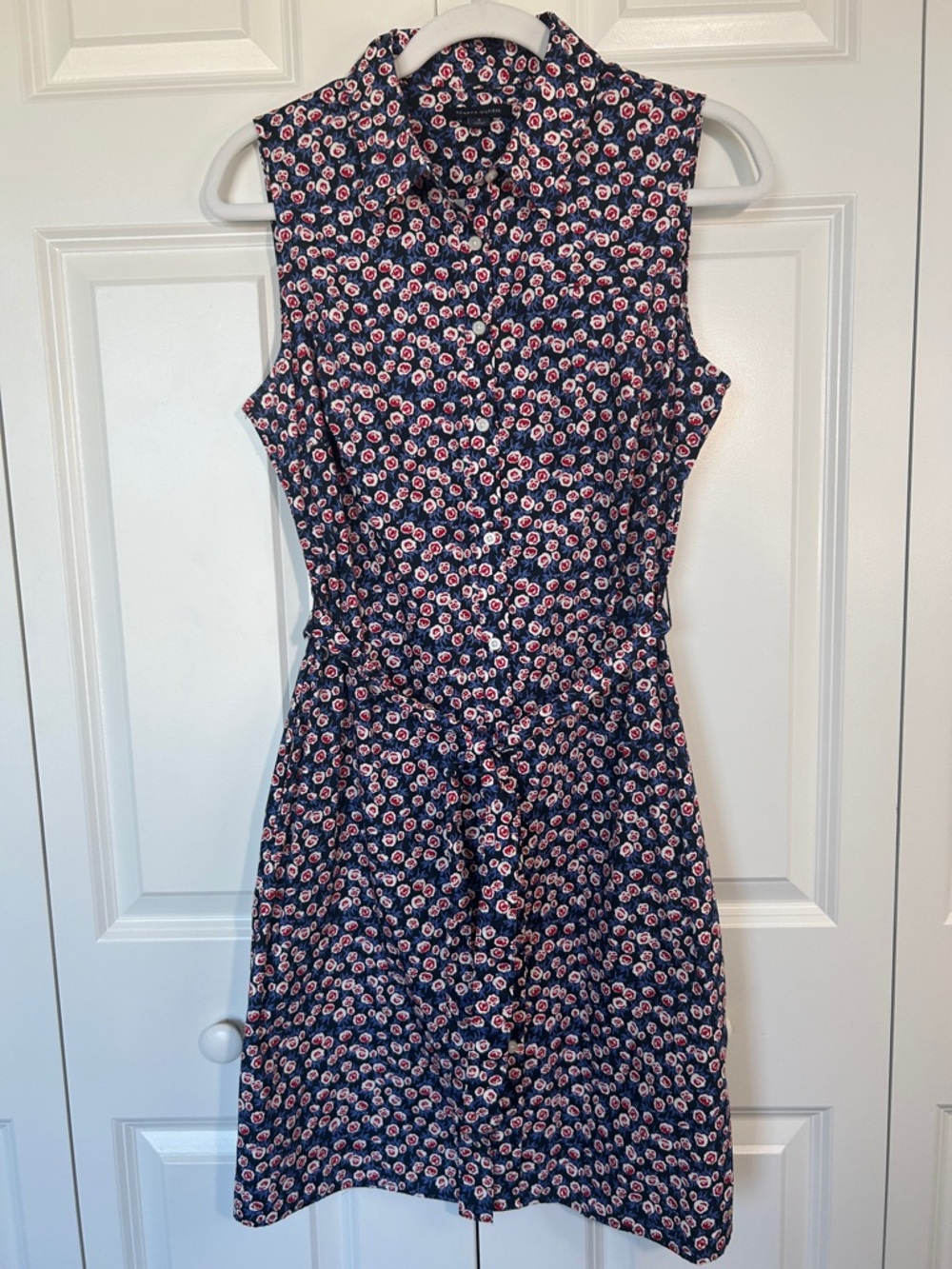Tommy Hilfiger Navy Sleeveless Floral Shirt Dress - Picture 2 of 5